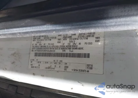 2015 Ford Transit-350 z USA, uszkodzony, nr VIN 1FTSW3XV6FKA26030